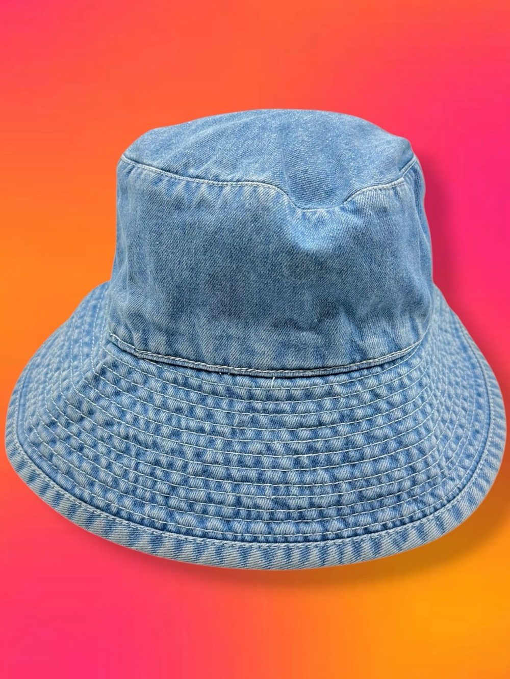 Betmar 90’s Y2K Retro Light Wash Denim Oversized Cotton Bucket Sun Hat